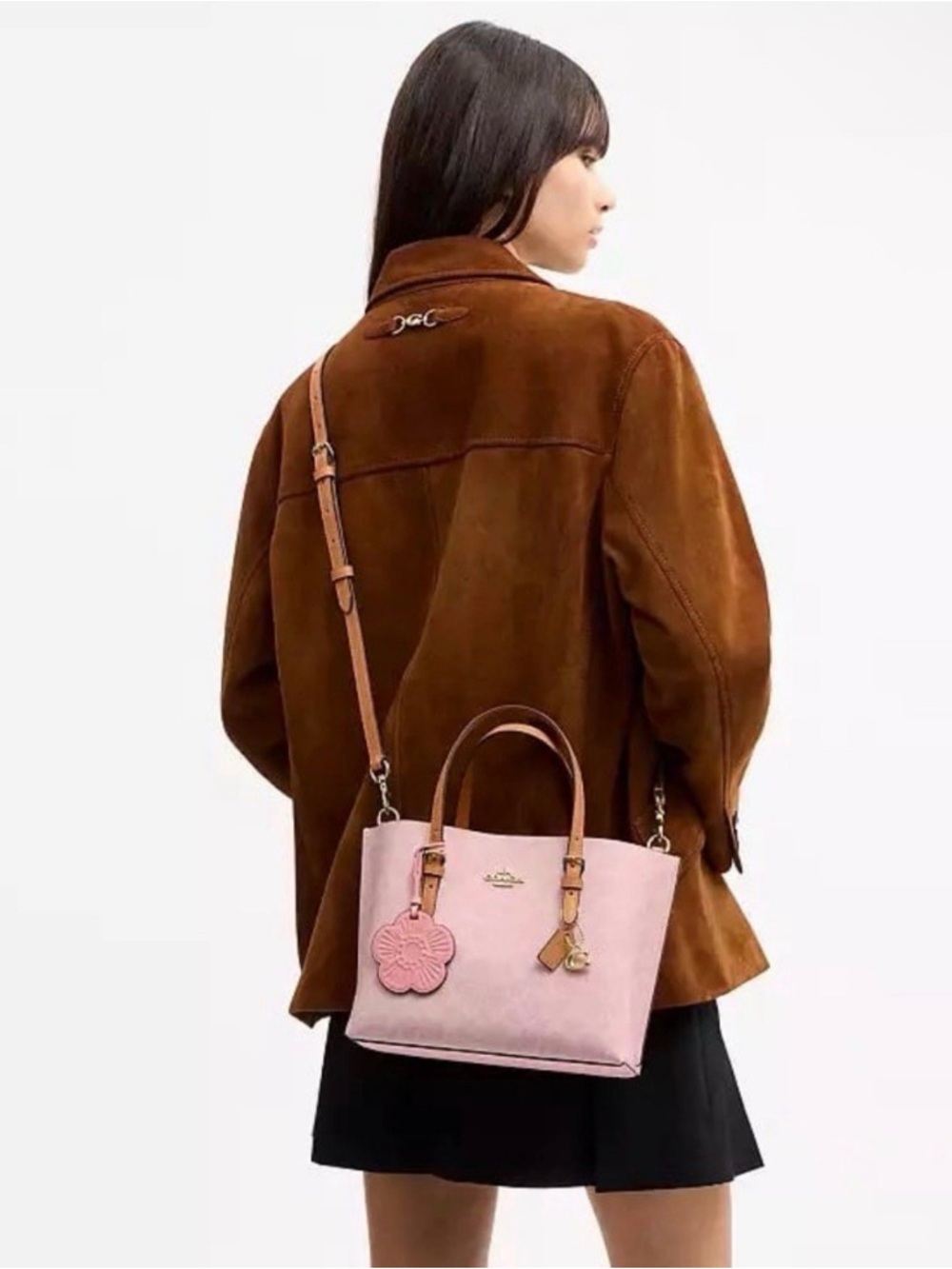 COACH Mollie Tote Bag 25 In Signature Powder Pink NWT - Picture 4 of 8